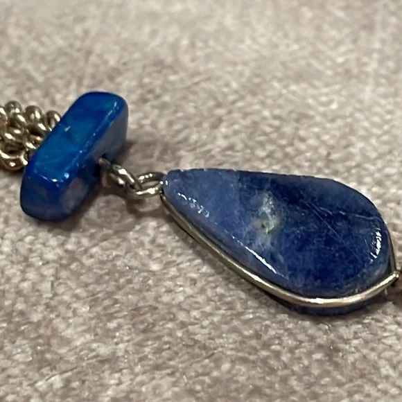 Southwestern Natural Blue Gemstone Necklace - Picture 7 of 8